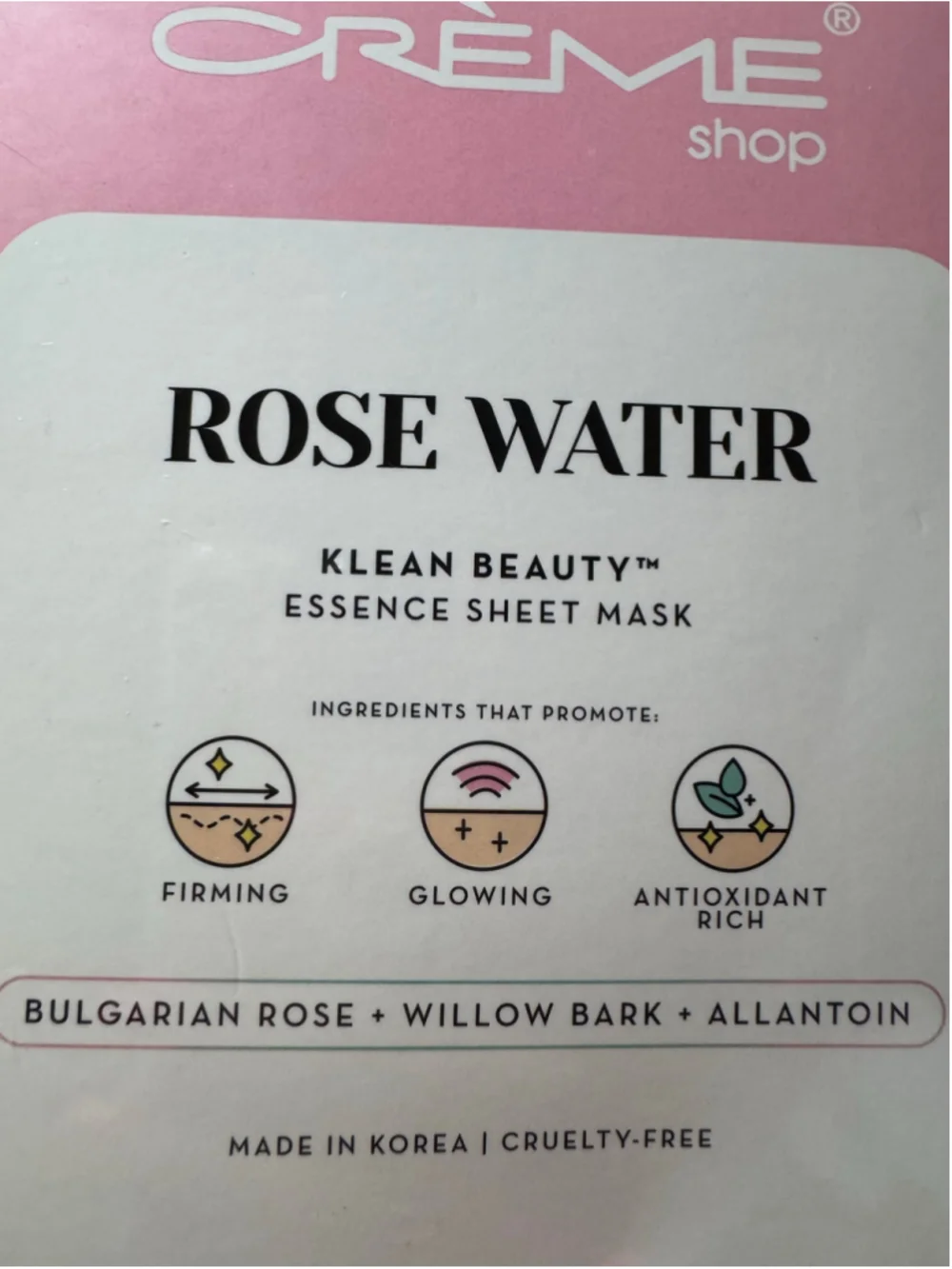 The Crème Shop Rose Water Essence Sheet Masks 5 Pack New Sealed